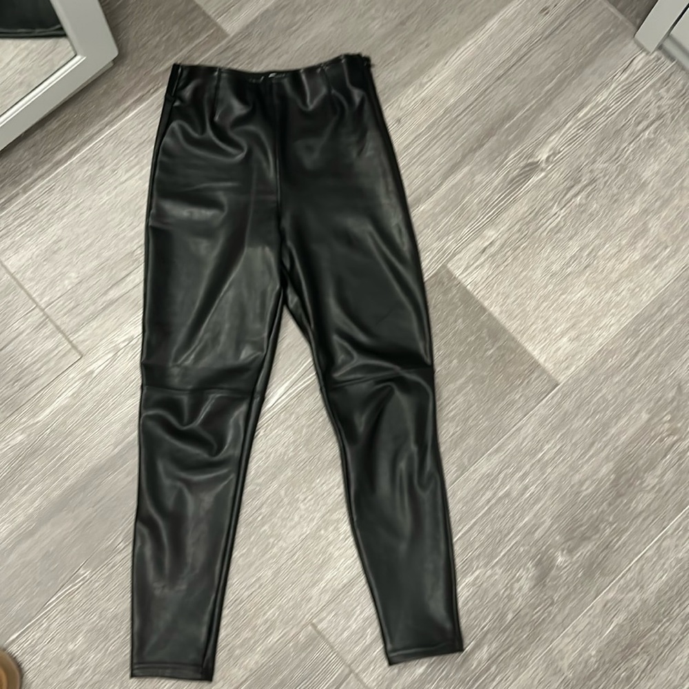 Faux leather pants